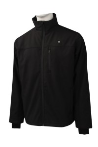 J785 custom-made black stand-up zipper jacket coat Hong Kong company composite coat